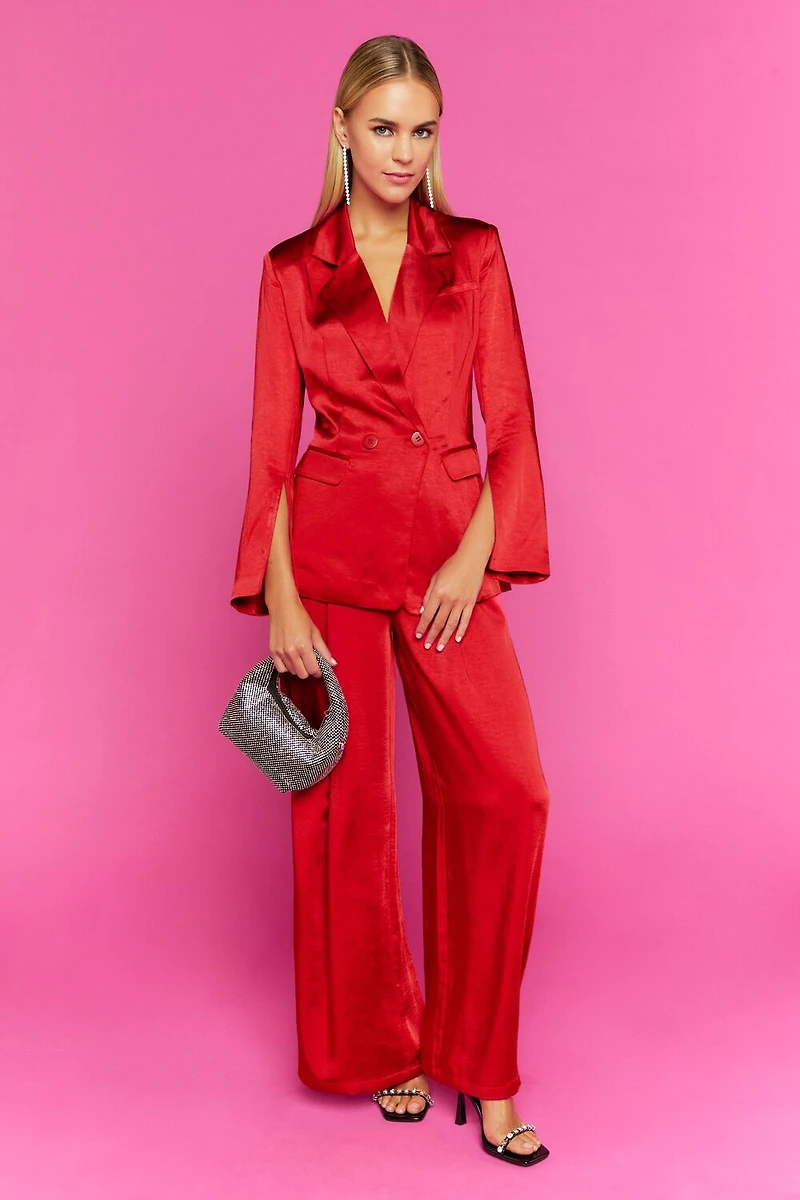 Satin Wide-Leg Pants