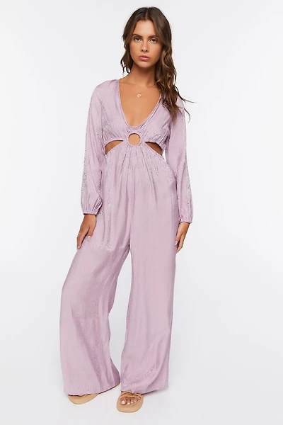 Satin Wide-Leg Cutout Jumpsuit
