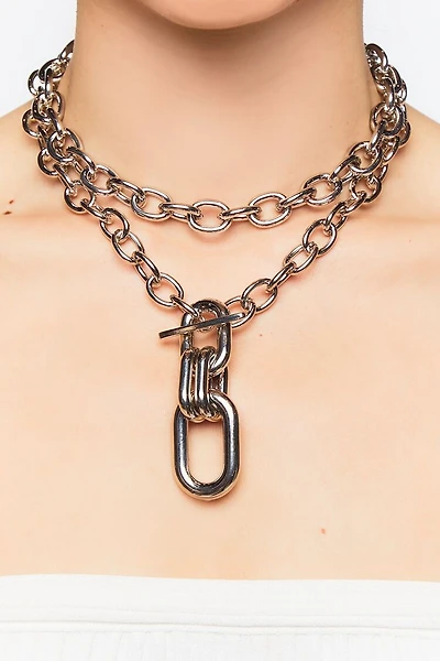 Anchor Chain Statement Necklace Set