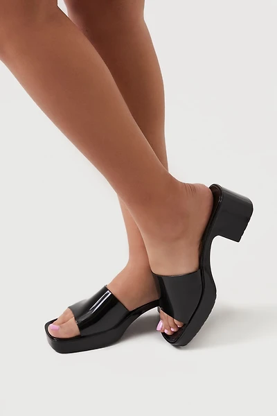 Jelly Open-Toe Block Heels