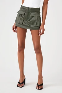 Satin Cargo Skort