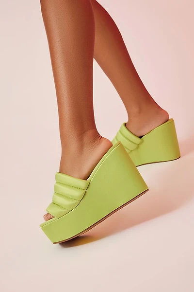 Satin Wrapped Platform Wedges