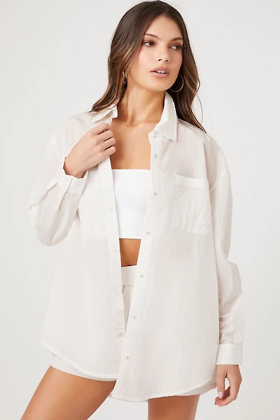 Snap Button-Front Shacket