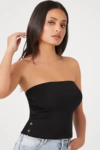 Sweater-Knit Ribbed Tube Top