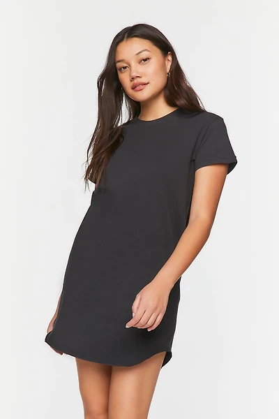 Raw-Cut Mini T-Shirt Dress