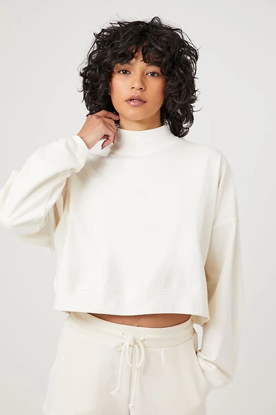 Mock Neck Dolman-Sleeve Top