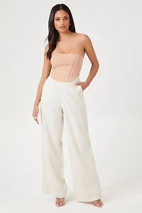 Linen-Blend Wide-Leg Pants
