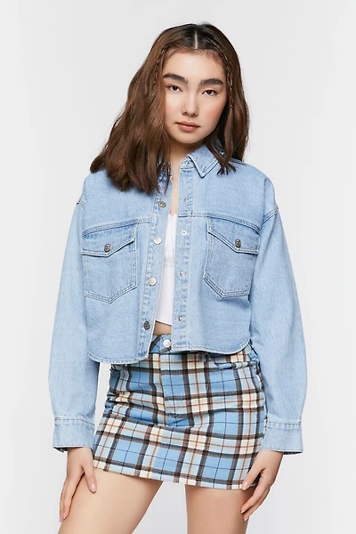Cropped Denim Trucker Jacket