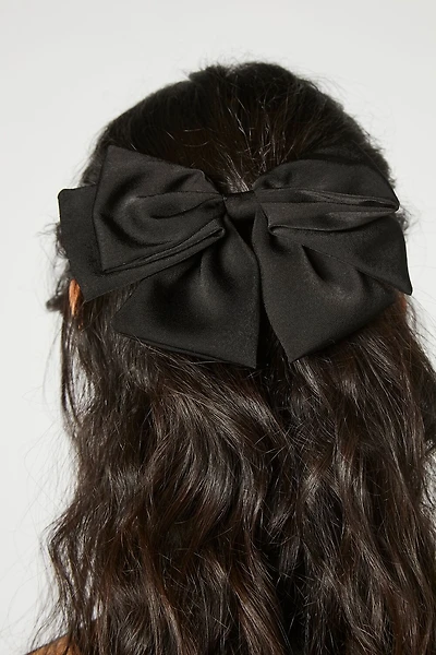 Oversized Satin Bow Hair Barrette