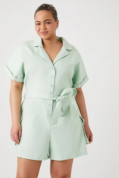 Plus Size Tie-Waist Romper