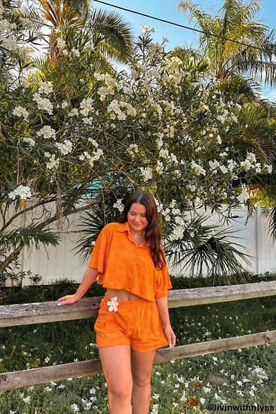 Textured Floral Cropped Shirt