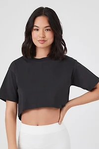 Cropped Cotton Crew Tee