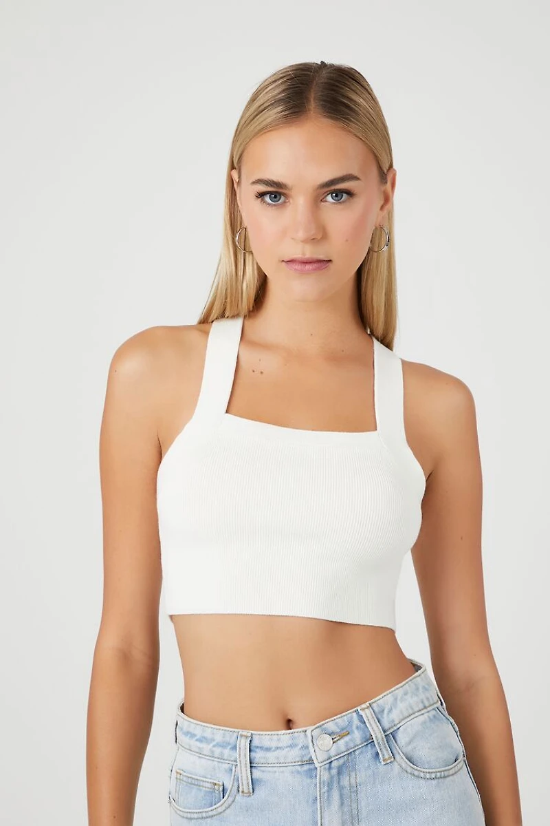 Sweater-Knit Crisscross Tank Top