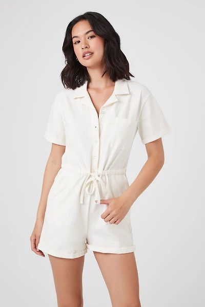 Tie-Waist Shirt Romper