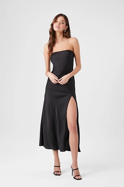 Satin Strapless Maxi Slip Dress