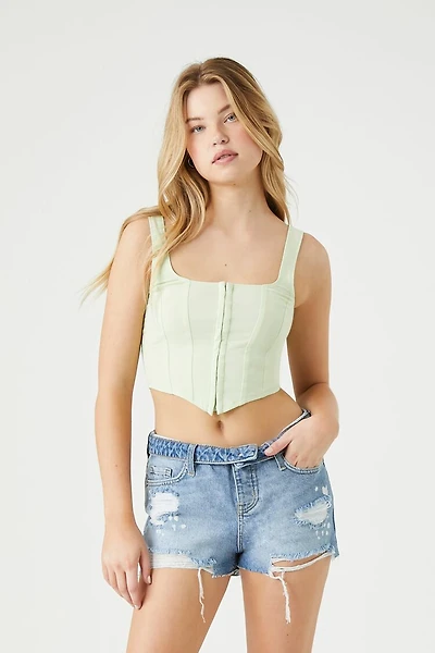 Recycled Cotton Retro High-Rise Denim Shorts