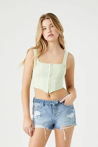 Recycled Cotton Retro High-Rise Denim Shorts