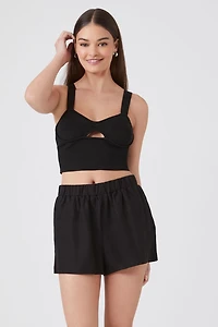 Linen-Blend Pocket Shorts