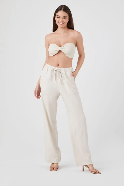 Linen-Blend Wide-Leg Pants