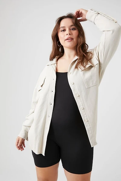 Plus Size French Terry Shacket