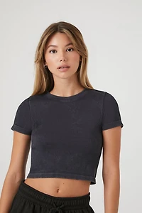 Seamless Rib-Knit Cropped Tee