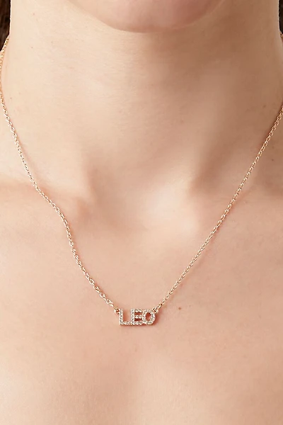 Rhinestone Astrology Pendant Necklace