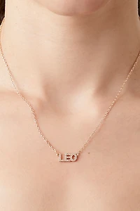 Rhinestone Astrology Pendant Necklace