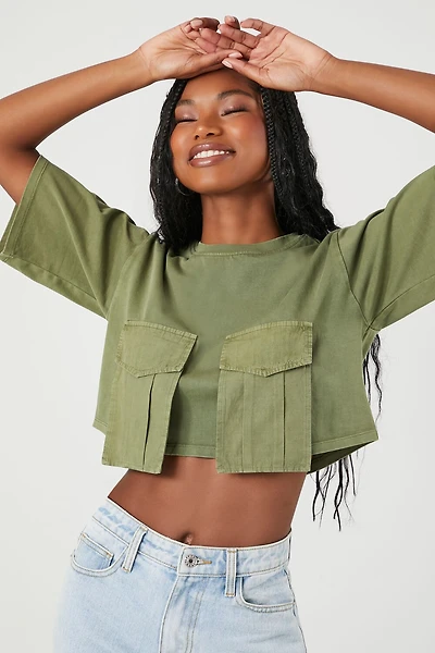 Cargo Pocket Cropped Tee
