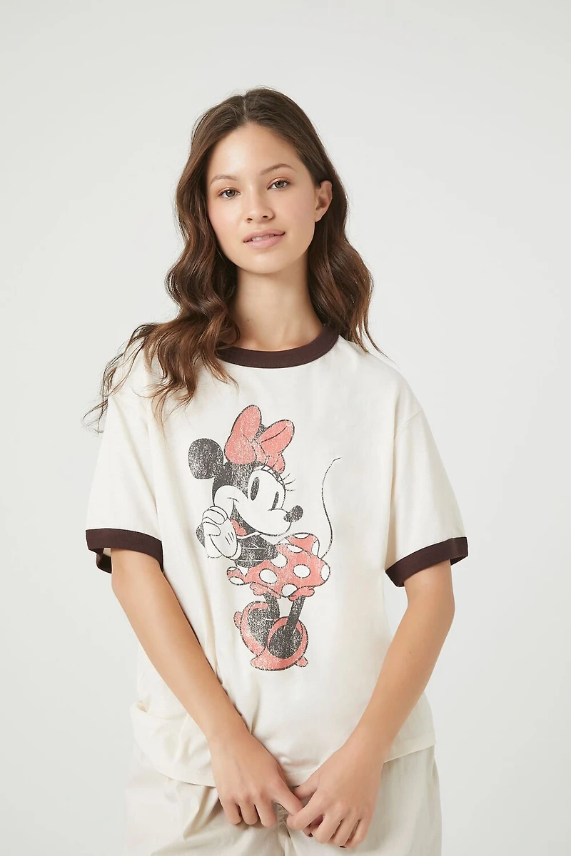 Minnie Mouse Graphic Ringer Tee