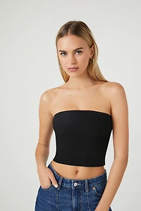 Sweater-Knit Cropped Tube Top