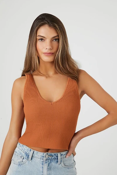 Compact Ribbed Knit Tank Top
