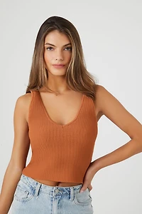 Compact Ribbed Knit Tank Top