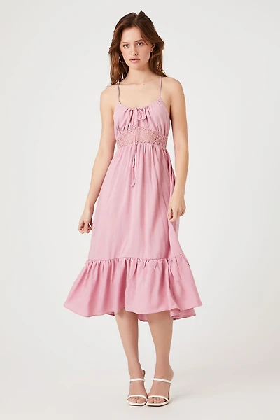 Flounce Crisscross Midi Dress