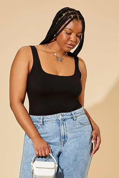 Plus Size Square-Neck Tank Bodysuit