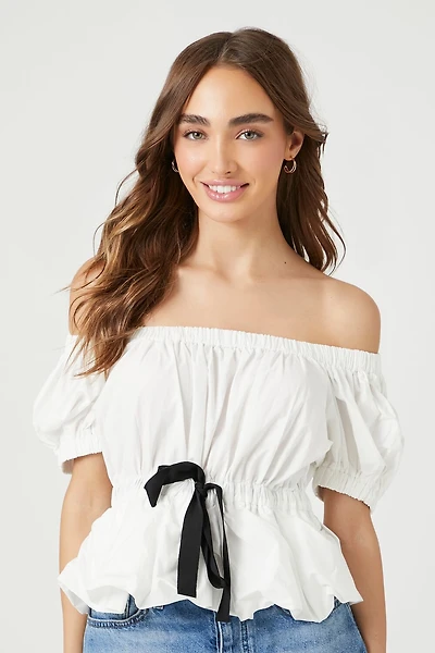 Off-the-Shoulder Puff-Sleeve Top