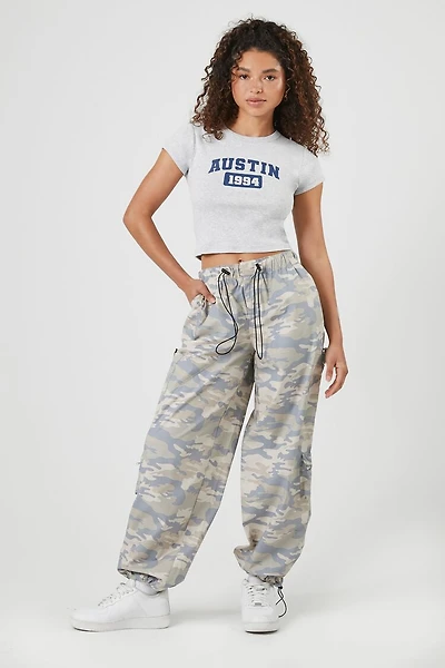 Toggle Drawstring Camo Joggers