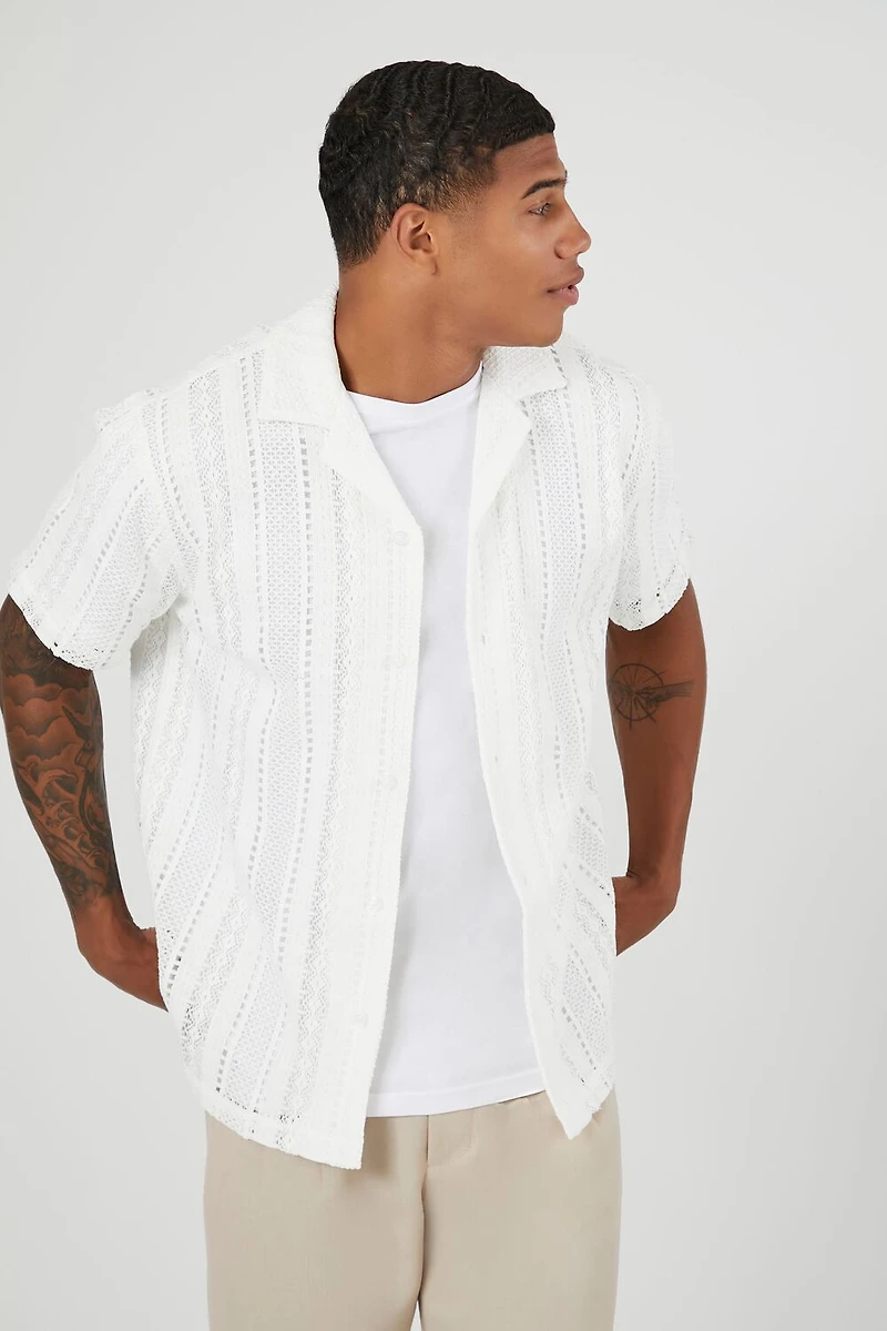 Cuban Collar Crochet Shirt