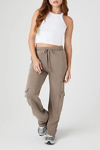 Fleece Drawstring Wide-Leg Pants