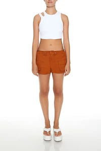 Twill Drawstring Cargo Shorts