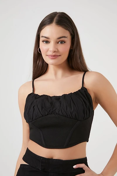 Ruched Corset Cropped Cami