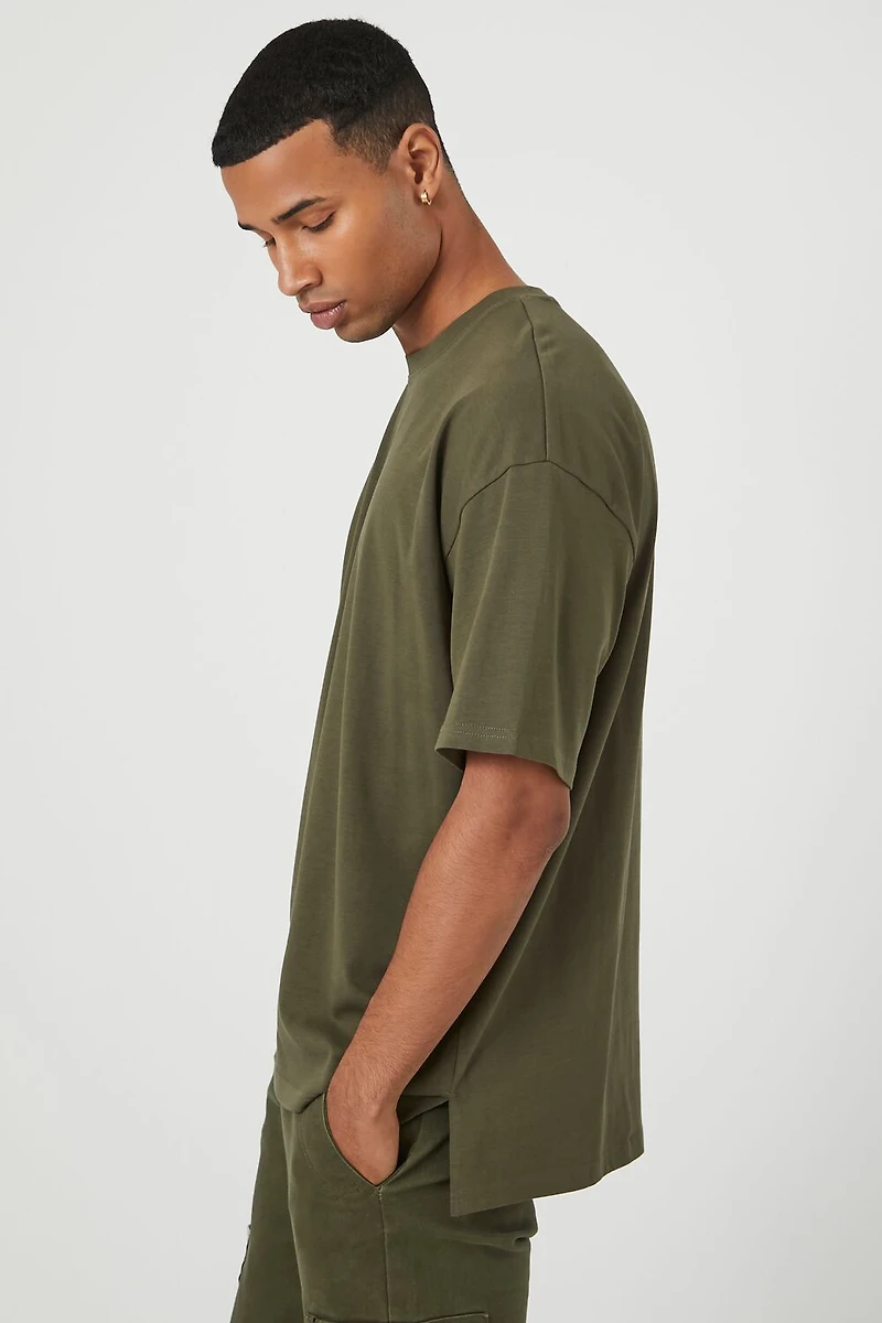 Cotton Crew High-Low Hem Tee