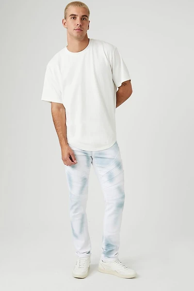 Cloud Wash Moto Skinny Jeans