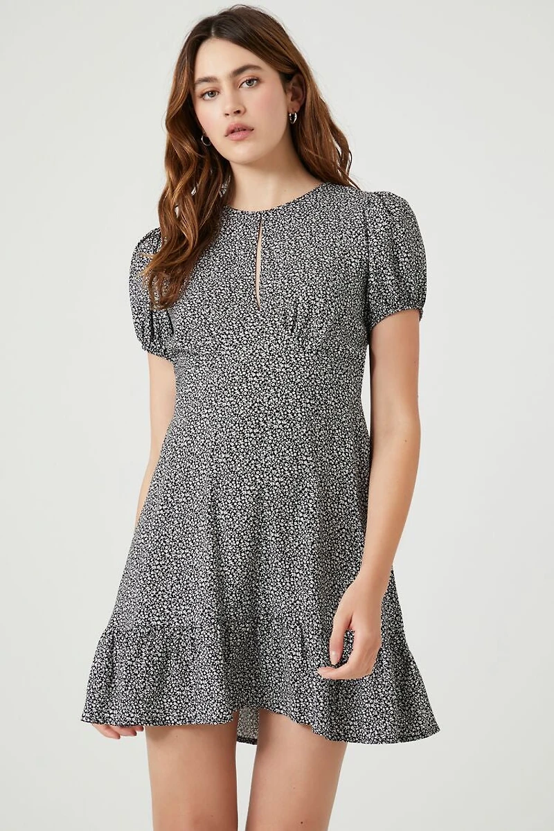 Ditsy Floral Ruffle Mini Dress