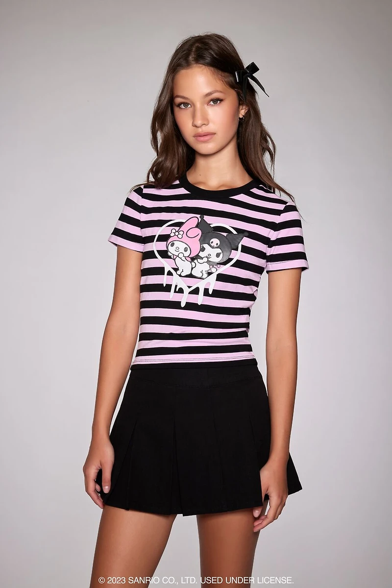 My Melody & Kuromi Striped Tee