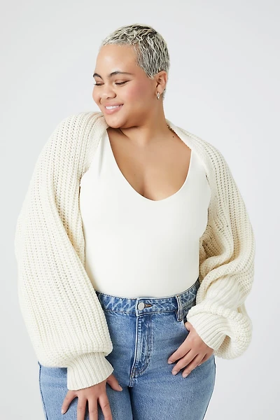 Plus Size Cropped Shrug Sweater