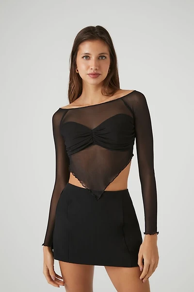 Sheer Mesh Crop Top
