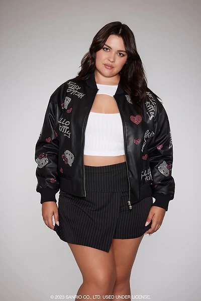 Plus Size Hello Kitty Bomber Jacket