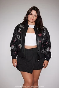 Plus Size Hello Kitty Bomber Jacket
