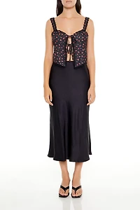 Satin Slip Midi Skirt