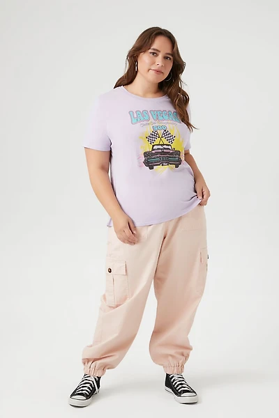 Plus Size Cotton Cargo Joggers